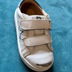 Old Soles White and Navy Star Sneakers